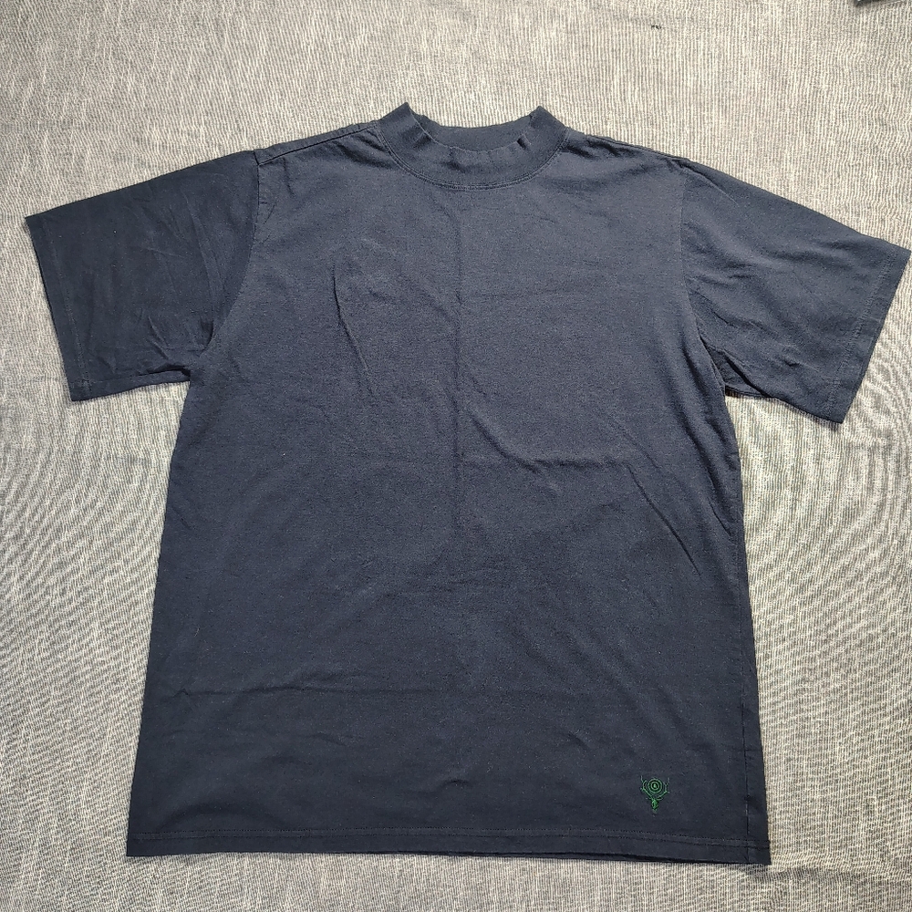 VINTAGE South2 West8 T-Shirt Size Large Navy Blue Short Sleeve Embroidered Horns